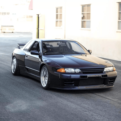 Skyline R32 GTR RB Style Front Lip fitted with RB wide fender Kazento Carbon Parts