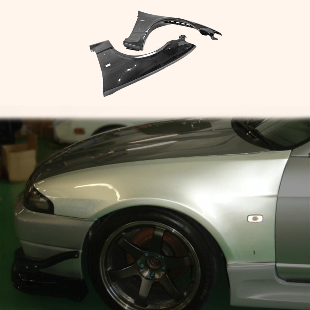 Skyline R33 GTR BCNR33 RF Style Front Wide Vented Fenders 1995-1998 Kazento Carbon Parts 车身侧板