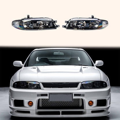 Skyline R33 GTR Black OE ABS Projector Headlight LED(Fits Series1-3) Kazento Carbon Parts ABS + Light LED R33GTR-LIGHT-OE-ABS