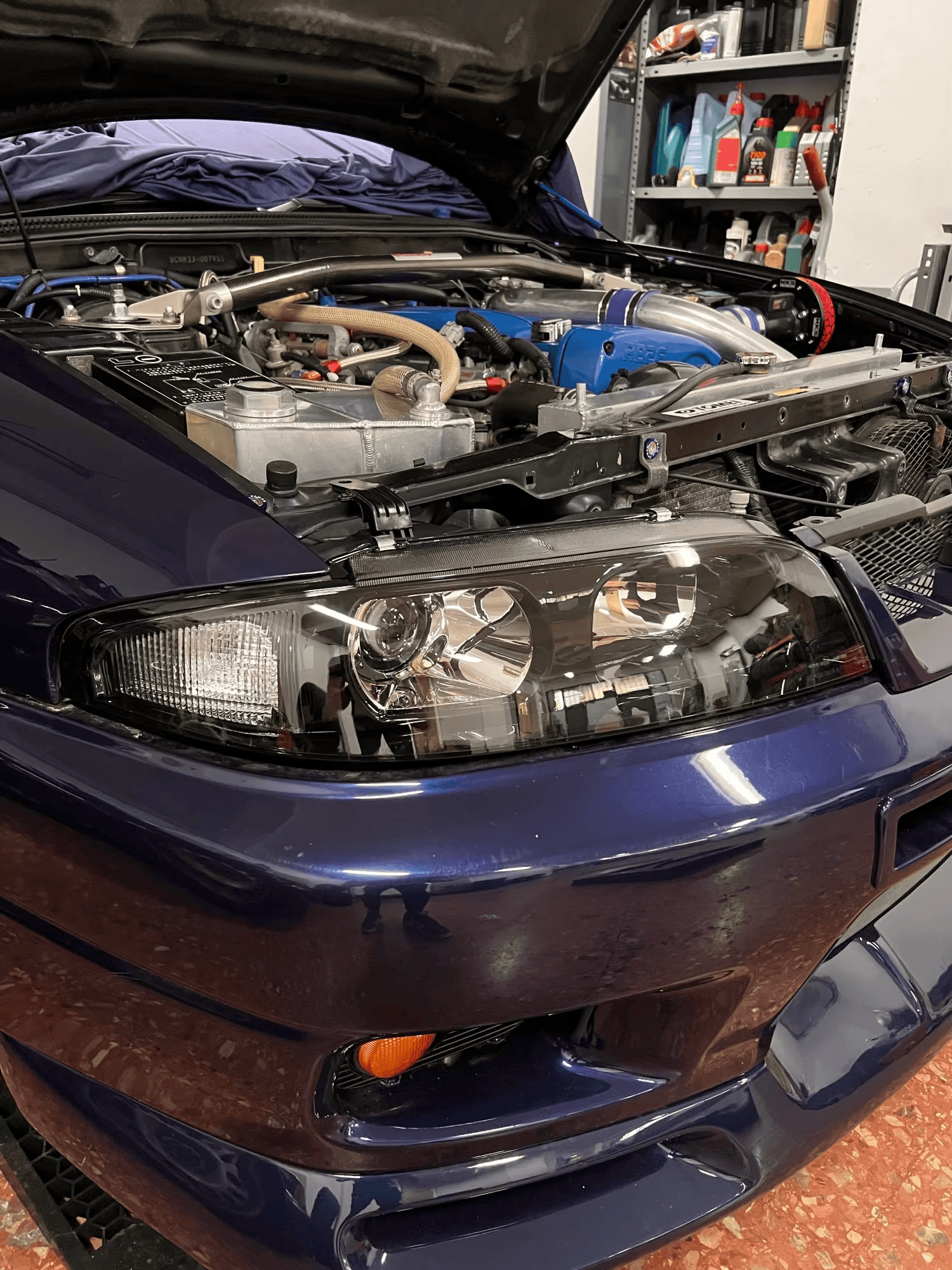 Skyline R33 GTR Black OE ABS Projector Headlight LED(Fits Series1-3) Pair