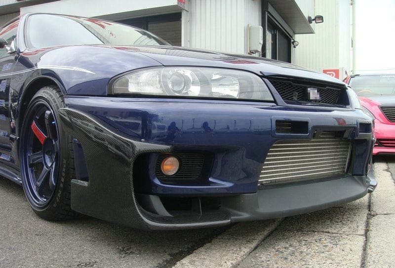 Skyline R33 GTR Front Bumper Garage Defend Style Stingray Canards Kazento Carbon Parts