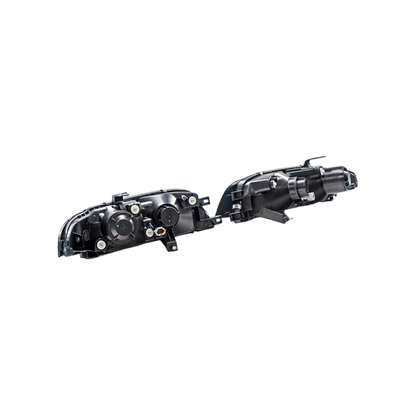 Skyline R33 GTS GTST Black OE ABS Projector Headlight LED 2Pcs Kazento Carbon Parts ABS + Light LED R33GTS-LIGHT-OE-ABS