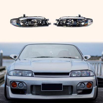 Skyline R33 GTS GTST Black OE ABS Projector Headlight LED 2Pcs Kazento Carbon Parts ABS + Light LED R33GTS-LIGHT-OE-ABS