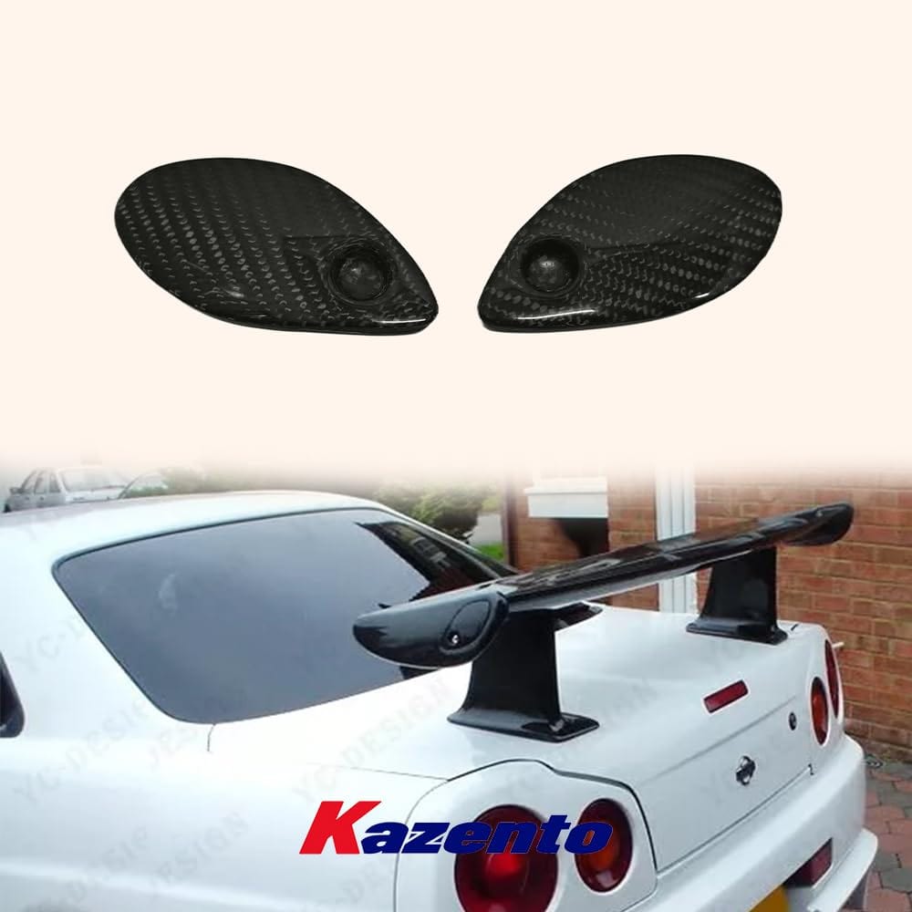 Skyline R34 GTR GTT GTS OE Spoiler End Cap Kazento Carbon Parts 车身侧板