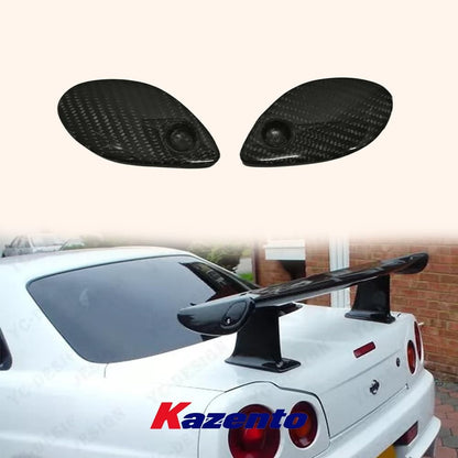 Skyline R34 GTR GTT GTS OE Spoiler End Cap Kazento Carbon Parts 车身侧板