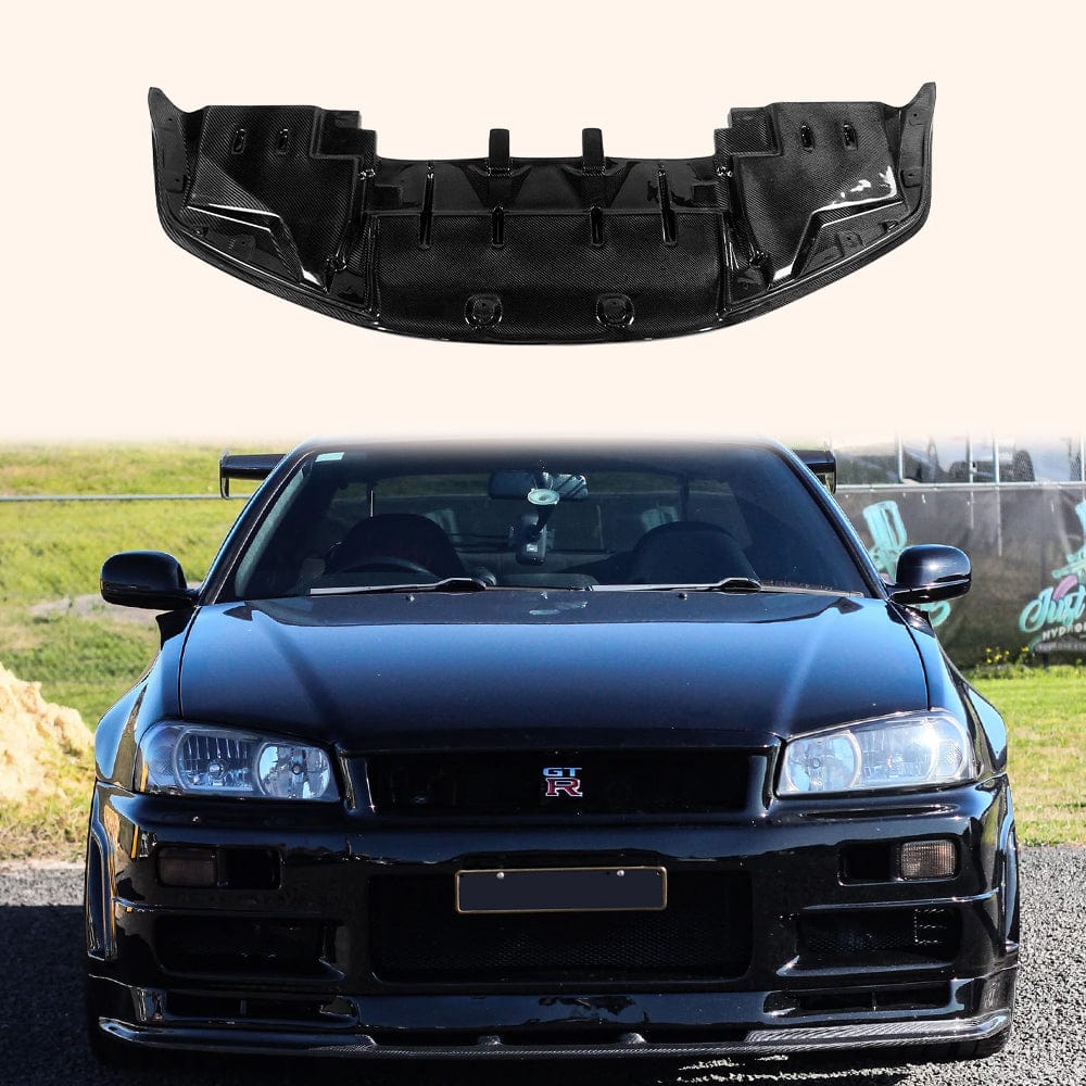 Skyline R34 GTR OEM Front Bumper NS Bottom Lip w/ Undertray 1999-2002