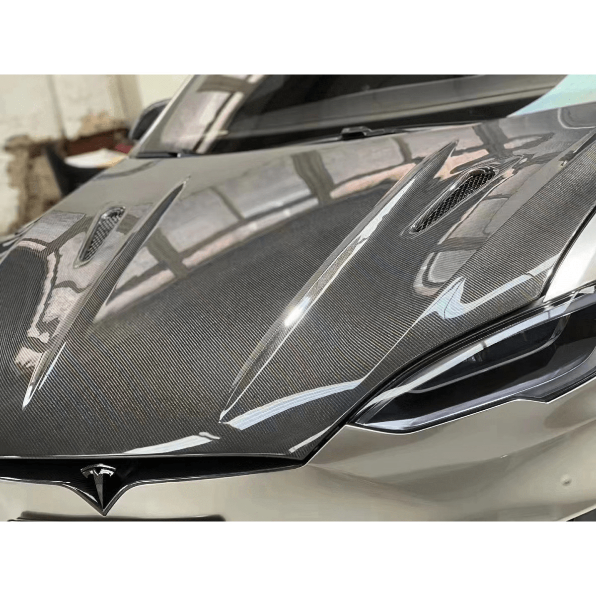 Tesla Model S MBJ Style Front Vented Cooling Hood Bonnets 2012-2020