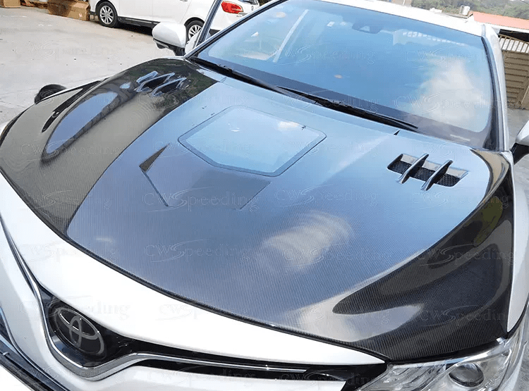 Toyota Camry XV70 8th Gen Front Vented Clear Hood 2018-2024 Kazento Carbon Parts Bonnets/Hoods