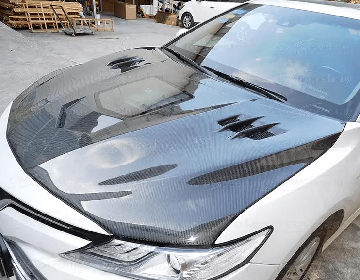 Toyota Camry XV70 8th Gen Front Vented Clear Hood 2018-2024 Kazento Carbon Parts Bonnets/Hoods