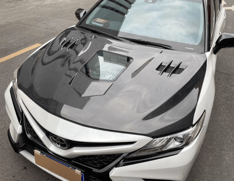 Toyota Camry XV70 8th Gen Front Vented Clear Hood 2018-2024 Kazento Carbon Parts Bonnets/Hoods