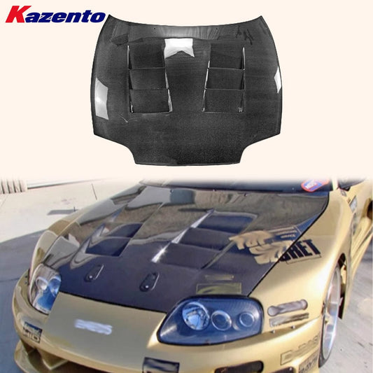 Toyota Supra MK4 JZA80 TS Style Front Hood Bonnet 1993-1998 Kazento Carbon Parts Bonnets/Hoods