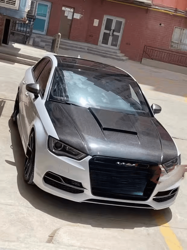 АUDI A3 S3 RS3 8V Vented Bonnet Hood 2014-2020 Kazento Carbon Parts Carbon Fiber RS3-HOOD-LN-CF