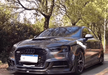 АUDI A3 S3 RS3 8V Vented Bonnet Hood 2014-2020 Kazento Carbon Parts Carbon Fiber RS3-HOOD-LN-CF