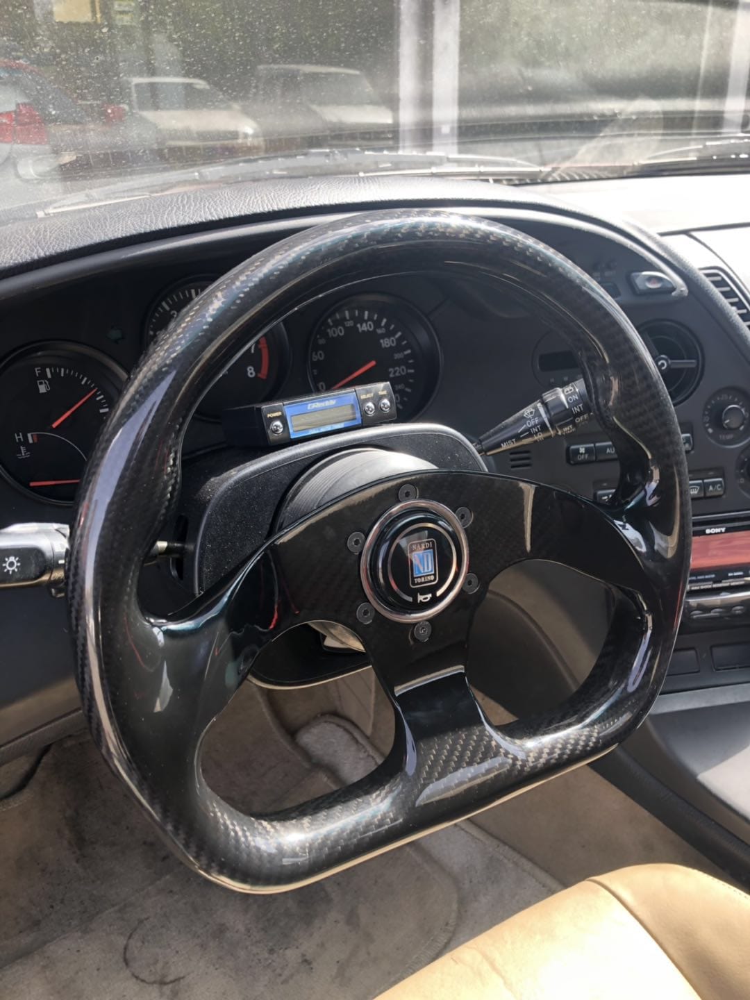 UNIVERSAL Flat Type Steering Steering Wheel Racing Dry Carbon