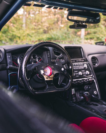 UNIVERSAL Flat Type Steering Steering Wheel Racing Dry Carbon