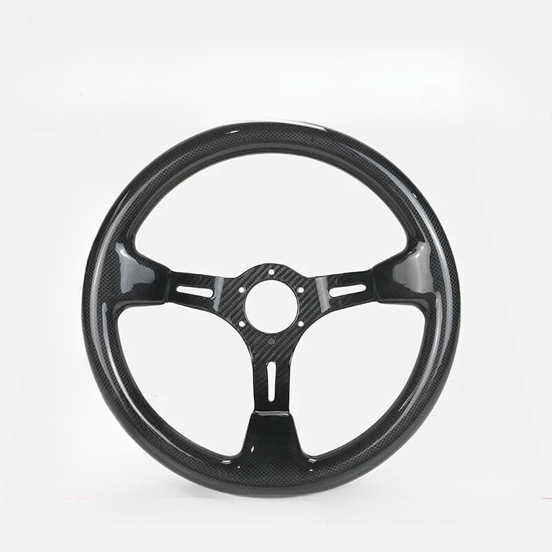 UNIVERSAL R Type Glossy Dry Carbon Fiber Finished Steering wheel Kazento Carbon Parts