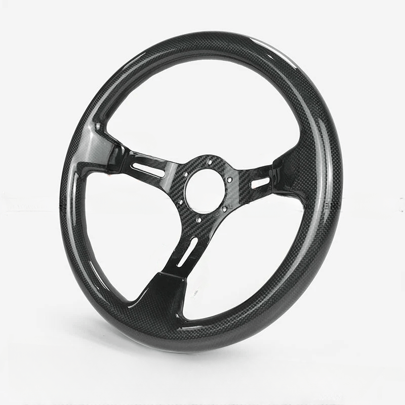 UNIVERSAL R Type Glossy Dry Carbon Fiber Finished Steering wheel Kazento Carbon Parts
