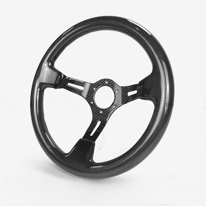 UNIVERSAL R Type Glossy Dry Carbon Fiber Finished Steering wheel Kazento Carbon Parts