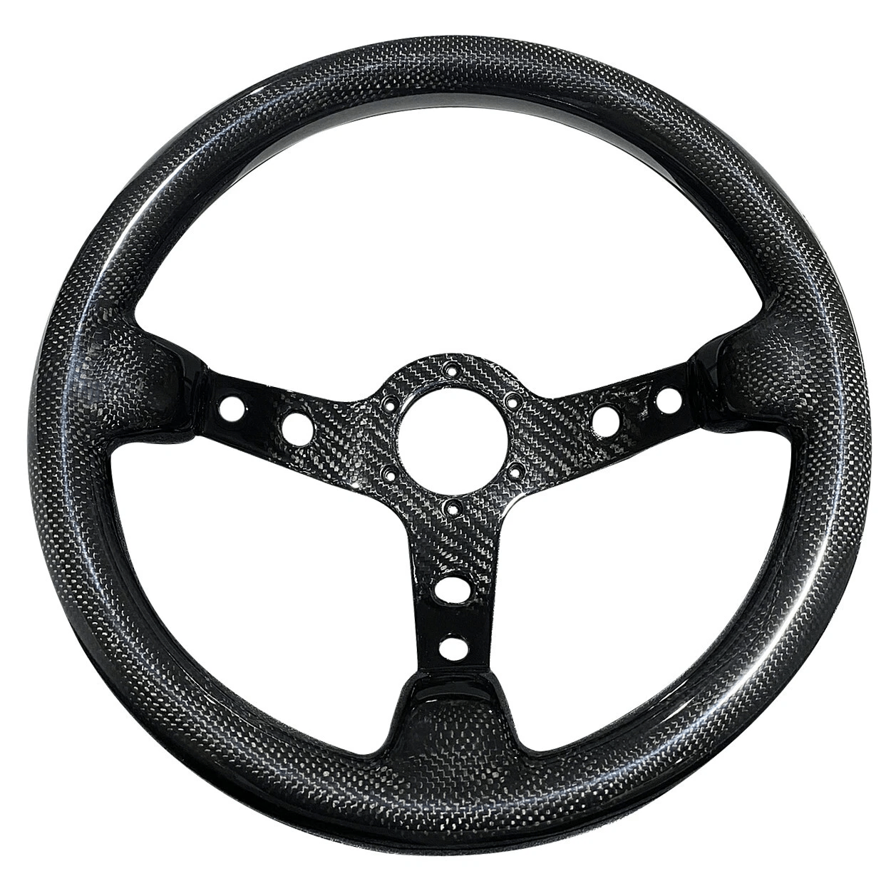 UNIVERSAL Racing S Type Glossy Dry Carbon Flat Steering wheel Kazento Carbon Parts