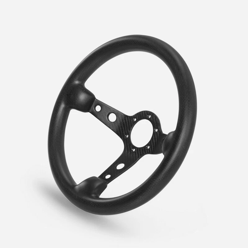 UNIVERSAL Racing S Type Glossy Dry Carbon Flat Steering wheel Kazento Carbon Parts