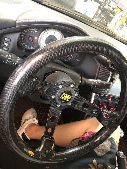 UNIVERSAL Racing S Type Glossy Dry Carbon Flat Steering wheel Kazento Carbon Parts