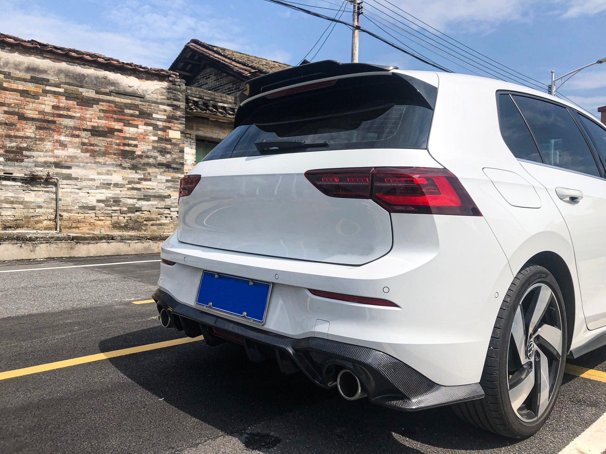 VW Golf 8 R GTI Rear Roof Ducktail Spoiler Cap 2019-2024